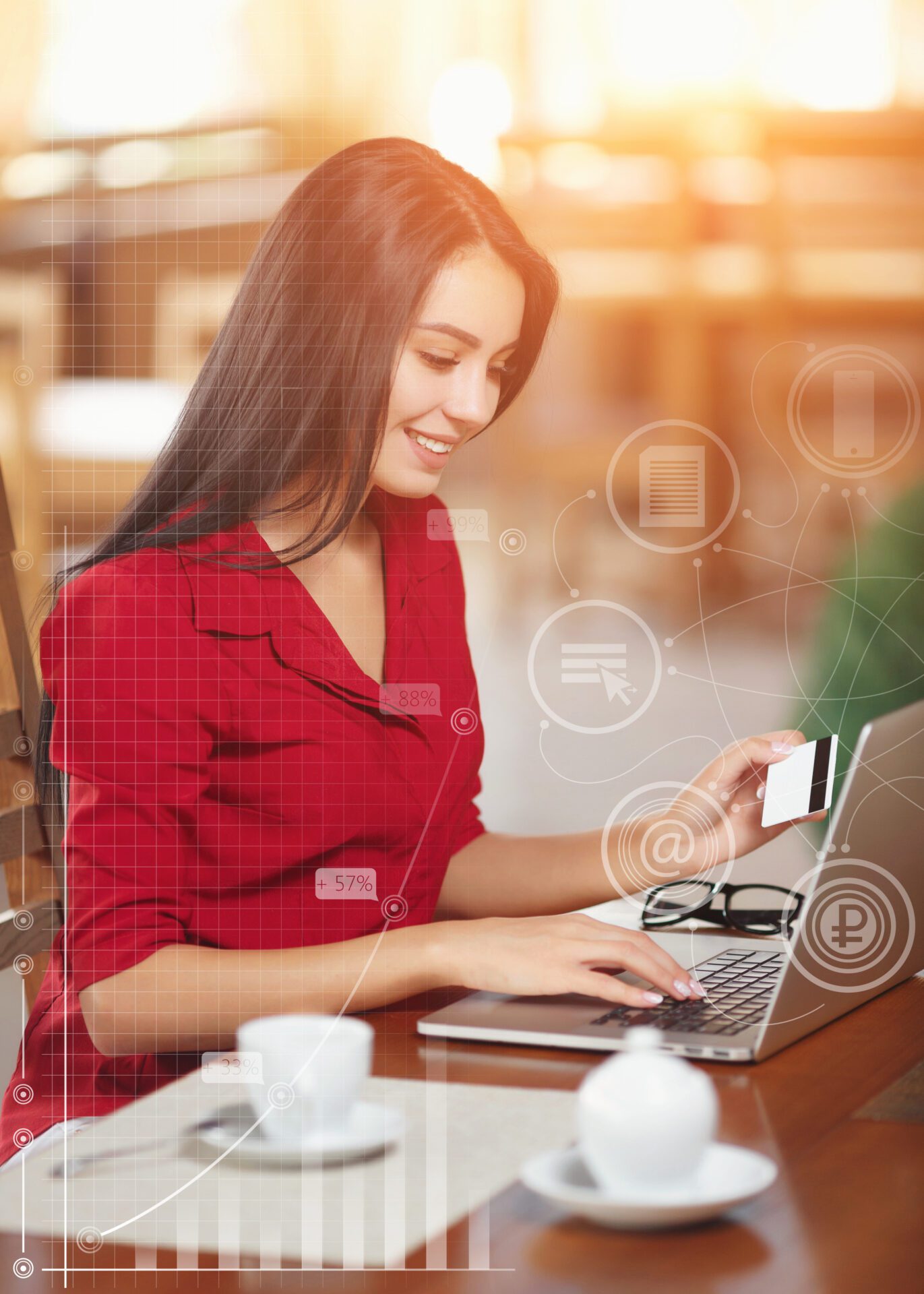 Business woman shopping online